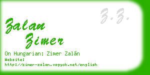 zalan zimer business card